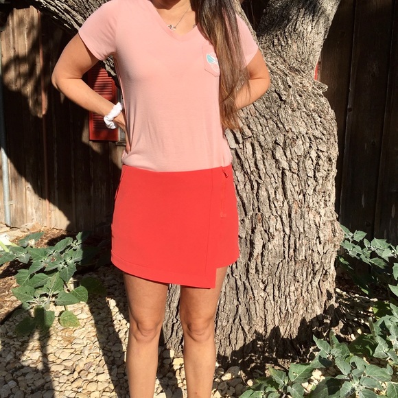 Trina Turk Orange Short with Front Panel. - Picture 1 of 6